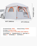 SUV Tent 6 Person 3.05x2.74m 3-Season Tailgate Camping Waterproof