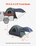 Truck Tent 5.0-5.2ft Waterproof PU2000 2-3 Person Camping