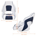 Captain Bucket Seat Boat Seat, Flip Up Boat Seat, with Thickened Sponge Padding, Flip-up Bolster Boat Captain Chair for Fishing Boat, Sightseeing Boat, Speedboat, Canoe, 1-Piece