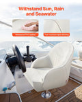 Boat Seat Captain Bucket Low Back Waterproof PVC White Fishing