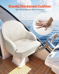 Boat Seat Captain Bucket Low Back Waterproof PVC White Fishing