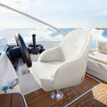 Boat Seat Captain Bucket Low Back Waterproof PVC White Fishing