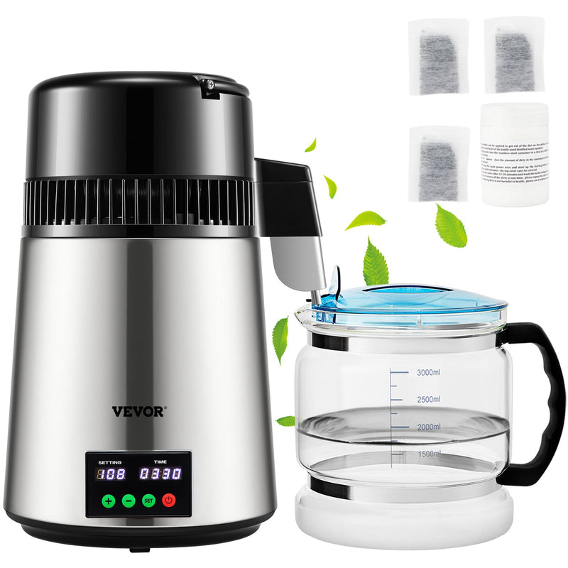 Water Distiller 4L Silver 1L/H Timing Temperature Display