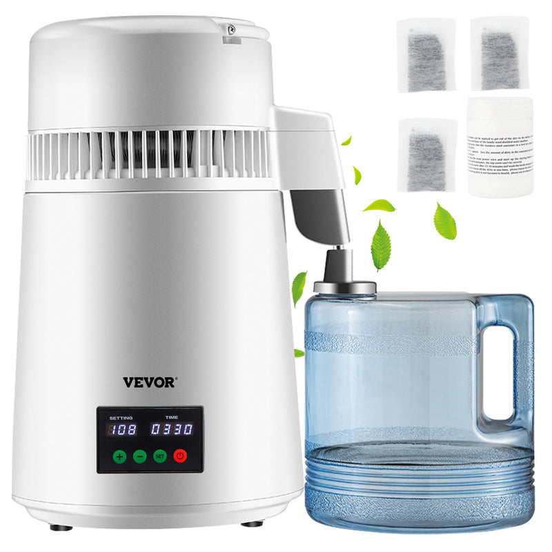 Water Distiller 4L 1L/H Timer Temperature Display White