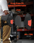 Construction Knee Pads Extra Thick Foam Cushion Black Orange