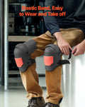 Construction Knee Pads Extra Thick Foam Cushion Black Orange