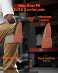 Knee Pads Work Durable Leather Machine Washable Gardening Flooring Black