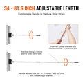 Drywall Skimming Blade Set, 10/16/24/32/40 in Skimming Blades + 34-81.6 in Extension Handle Pole, Stainless Steel Knife Professional Skim Coat Tools, for Gyprock/WallBoard/Plasterboard