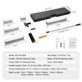 Drywall Skimming Blade Set, 7/10/14/16/24 in Skimming Blades + 34 - 81.6 in Extension Handle Pole, Stainless Steel Knife Professional Skim Coat Tools, for Gyprock/WallBoard/Plasterboard