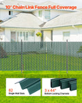 Chain Link Fence Slats 1.2m Green HDPE Privacy Bottom Locking