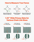 Chain Link Fence Slats 1.5m Green HDPE Privacy Bottom Locking