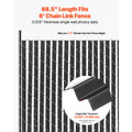 Bottom Locking Privacy Slats, Single-Wall Vertical Bottom-Locking Slats for Chain-Link Fence, High-Density HDPE Chain Link Slats Ideally Fit 1.8 m High Fence for Garden Farm Sports Field(Black)