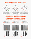 Chain Link Fence Slats 1.8m HDPE Bottom Locking Privacy Black