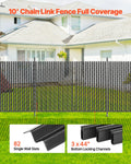 Chain Link Fence Slats 1.8m HDPE Bottom Locking Privacy Black