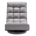 Swivel Floor Gaming Chair, 360-Degree Rotating Floor Chair with 4 Adjustable Position Folding Backrest and Lumbar Support, Folding Video Reclining Sofa for Watching TV Reading Playing Game, Gray