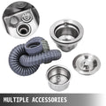 Handmade Sink Non-magnetic Stainless Steel Kitchen Sink Hand Made 1 Compartment 40.6 x 39.4 x 25.4 cm Capacity Huge Tub Sink with Right Hand Platform for Farmhouse Cafe Shop Hospital