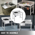 Handmade Sink Non-magnetic Stainless Steel Kitchen Sink Hand Made 1 Compartment 40.6 x 39.4 x 25.4 cm Capacity Huge Tub Sink with Right Hand Platform for Farmhouse Cafe Shop Hospital