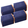 Moving Blankets, 2032 x 1829 mm, 29.5 kg/dz, 12 Packs, Professional Non-Woven & Recycled Cotton Packing Blanket, Heavy Duty Mover Pads for Protecting Furniture, Floors, Appliances, Blue/Orange