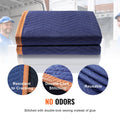 Moving Blankets, 2032 x 1829 mm, 15.6 kg/dz, 12 Packs, Professional Non-Woven & Recycled Cotton Packing Blanket, Heavy Duty Mover Pads for Protecting Furniture, Floors, Appliances, Blue/Orange
