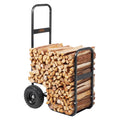 Firewood Log Cart 250kg Capacity PU Wheels Wood Mover Dolly