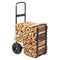 Firewood Log Cart 250kg Capacity PU Wheels Wood Mover Dolly