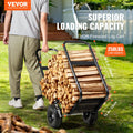 Firewood Log Cart 250kg Capacity PU Wheels Wood Mover Dolly