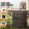 Firewood Log Cart 250kg Capacity PU Wheels Wood Mover Dolly