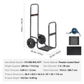 Firewood Log Cart 250kg Capacity PU Wheels Wood Mover Dolly