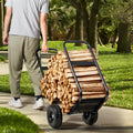 Firewood Log Cart 250kg Capacity PU Wheels Wood Mover Dolly