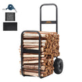 Firewood Log Cart 250kg Capacity PU Wheels Wood Mover Dolly