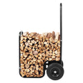 Firewood Log Cart 250kg Capacity PU Wheels Wood Mover Dolly