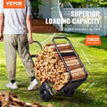 Firewood Log Cart 113kg Heavy Duty Steel Wood Rack Storage Dolly