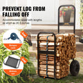 Firewood Log Cart 113kg Heavy Duty Steel Wood Rack Storage Dolly