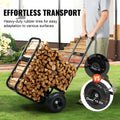 Firewood Log Cart 113kg Heavy Duty Steel Wood Rack Storage Dolly