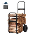 Firewood Log Cart 113kg Heavy Duty Steel Wood Rack Storage Dolly
