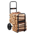 Firewood Log Cart 113kg Heavy Duty Steel Wood Rack Storage Dolly