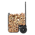 Firewood Log Cart 113kg Heavy Duty Steel Wood Rack Storage Dolly