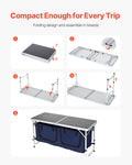 Camping Kitchen Table Folding Outdoor Cook Station 3 Height Blue