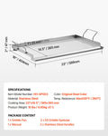 Stainless Steel Griddle 23x16 inch Flat Top Gas BBQ Teppanyaki