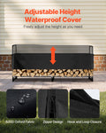 Firewood Rack 1/2 Cord 257x36x117cm Waterproof Cover 660lb