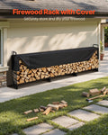 Firewood Rack 383x117cm 1/2 Cord Cover 660lb Wood Storage Holder