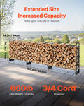 Firewood Rack 383x117cm 1/2 Cord Cover 660lb Wood Storage Holder