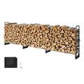 Firewood Rack 383x117cm 1/2 Cord Cover 660lb Wood Storage Holder