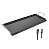Carbon Steel Griddle, 32x14 inch Universal Flat Top Rectangular Plate, Gas Grill Griddle for BBQ Grill, Teppanyaki, Portable Family Cookware with Handle, for Camping Tailgating Party