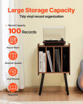 Levitex 2 Tier Record Player Stand 4 Drawer Vinyl Storage Wooden