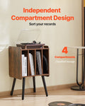 Levitex 2 Tier Record Player Stand 4 Drawer Vinyl Storage Wooden