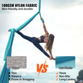 Aerial Silk & Yoga Swing, 10 m Length, Aerial Yoga Hammock Kit with 100gsm Nylon Fabric, Full Rigging Hardware & Easy Set-up Guide, Antigravity Flying for All Levels Fitness Bodybuilding, Blue