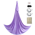 Aerial Yoga Hammock & Swing, 4 m Length, Yoga Starter Kit with 100gsm Nylon Fabric, Full Rigging Hardware and Easy Set-up Guide, Antigravity Flying for All Levels Fitness Bodybuilding, Purple