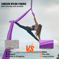 Aerial Silk & Yoga Swing, 8 m Length, Aerial Yoga Hammock Kit with 100gsm Nylon Fabric, Full Rigging Hardware & Easy Set-up Guide, Antigravity Flying for All Levels Fitness Bodybuilding, Purple