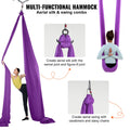 Aerial Silk & Yoga Swing, 8 m Length, Aerial Yoga Hammock Kit with 100gsm Nylon Fabric, Full Rigging Hardware & Easy Set-up Guide, Antigravity Flying for All Levels Fitness Bodybuilding, Purple